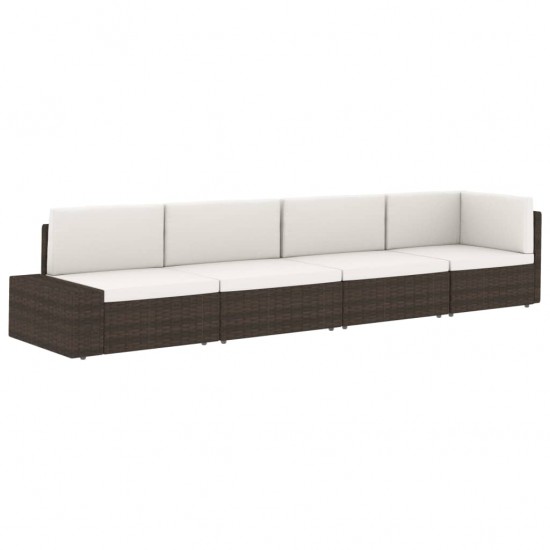 Modulinė dvivietė sofa, juodos spalvos, poliratanas