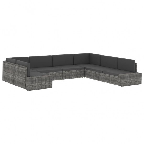 Modulinė dvivietė sofa, juodos spalvos, poliratanas