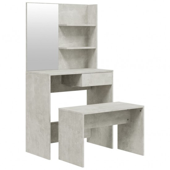 Kosmetinio staliuko komplektas, betono pilkas, 74,5x40x141cm