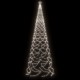 Kalėdų eglutė su metaliniu stulpu, 5m, 1400 šaltų baltų LED