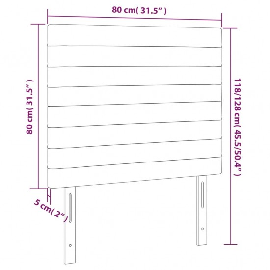 Galvūgalis su LED, tamsiai mėlynas, 80x5x118/128cm, aksomas