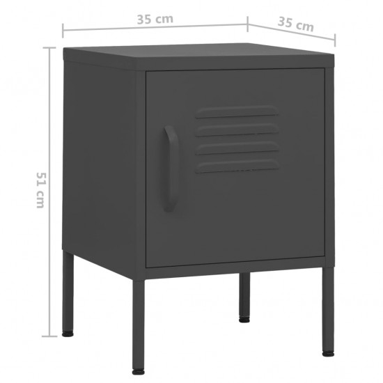 Naktinis staliukas, antracito, 35x35x51cm, plienas