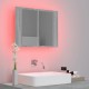 Veidrodinė LED vonios spintelė, pilka, 60x12x45cm, mediena