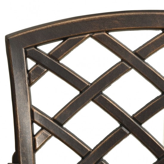 Bistro baldų komplektas, 5 dalių, bronzinis, lietas aliuminis