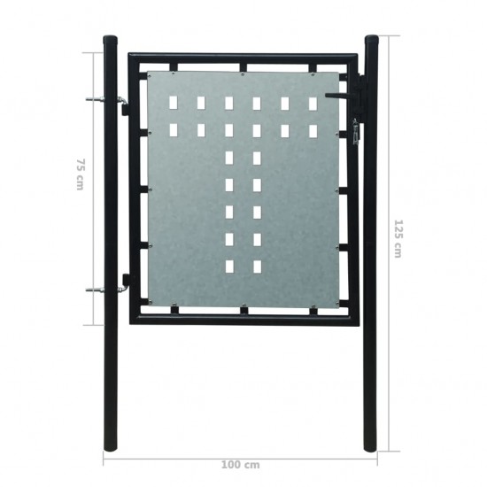 Viengubi vartai, juodos spalvos, 100x125cm