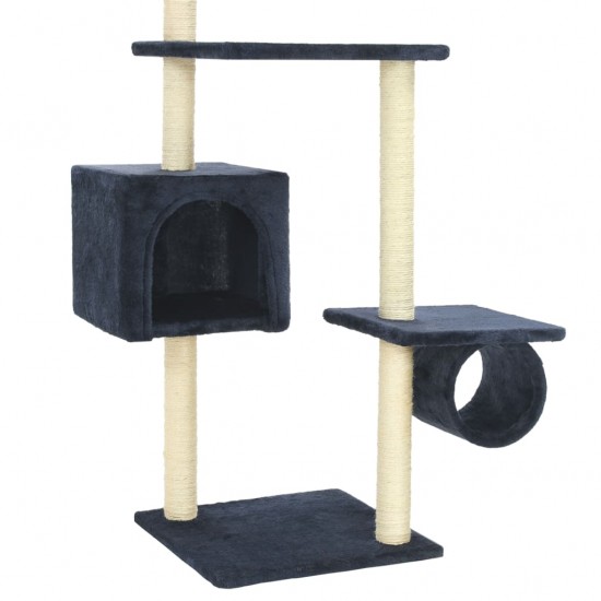 Draskyklė katėms su stovu iš sizalio, 260 cm, tamsiai mėlyna