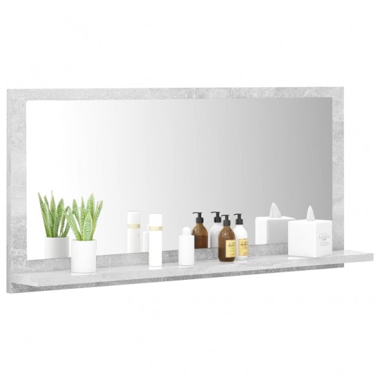 Vonios kambario veidrodis, betono pilkas, 80x10,5x37cm, MDP
