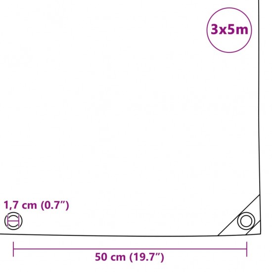 Tentas, 650g/m², 3x5m, baltas