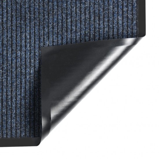 Durų kilimėlis, mėlynos spalvos, 60x80cm, dryžuotas