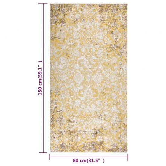 Lauko kilimas, geltonos spalvos, 80x150cm, plokščio pynimo
