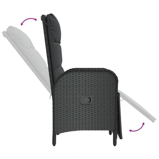 Atlošiamos lauko kėdės su pagalvėlėmis, 2vnt., pilkos, ratanas
