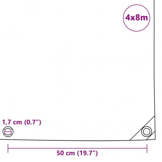 Tentas, 650g/m², 4x8m, baltas