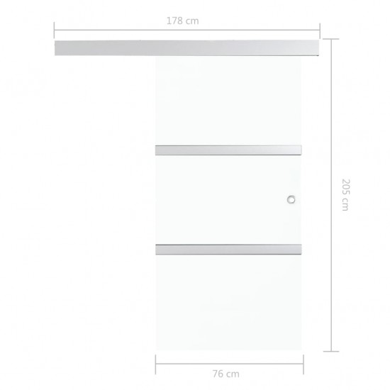 Stumdomos durys su stabdikliais, 76x205cm, stiklas ir aliuminis