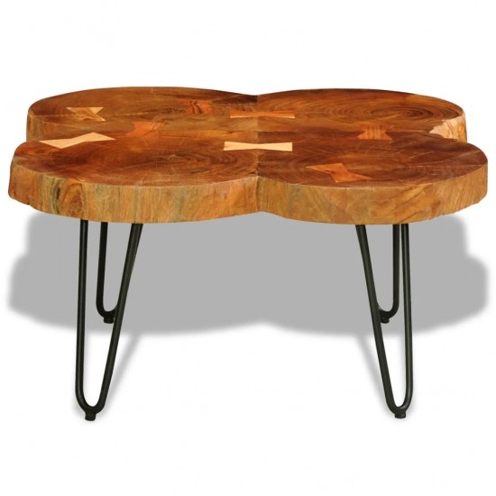 Kavos staliukas, 35 cm, 4 kamienai, masyvi akacijos mediena