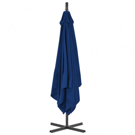 Gembinis skėtis su plieniniu stulpu, mėlynos spalvos, 250x250cm