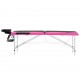 Sulankstomas masažo stalas, juodas/rožinis, aliuminis, 2 zonų