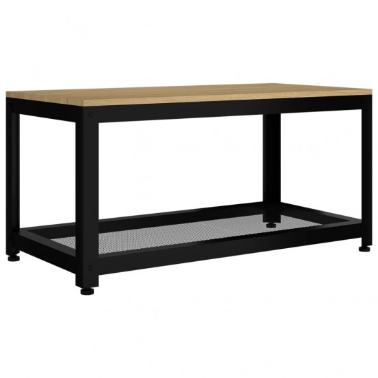 Kavos staliukas, šviesiai rudas/juodas, 90x45x45cm, MDF/geležis