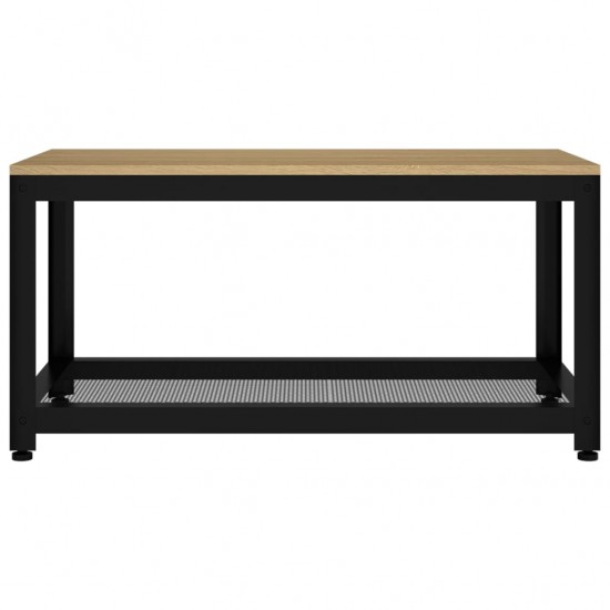 Kavos staliukas, šviesiai rudas/juodas, 90x45x45cm, MDF/geležis