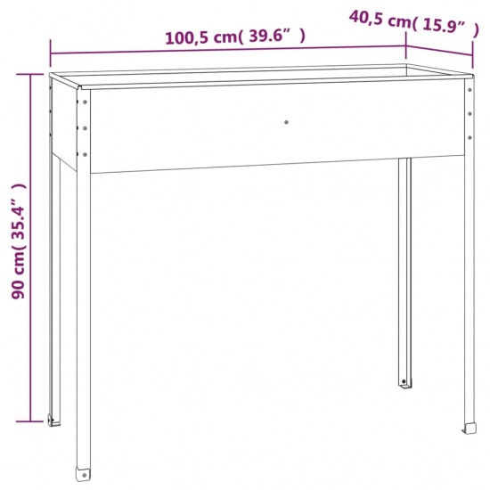 Sodo lovelis, antracito, 100,5x40,5x90cm, galvanizuotas plienas