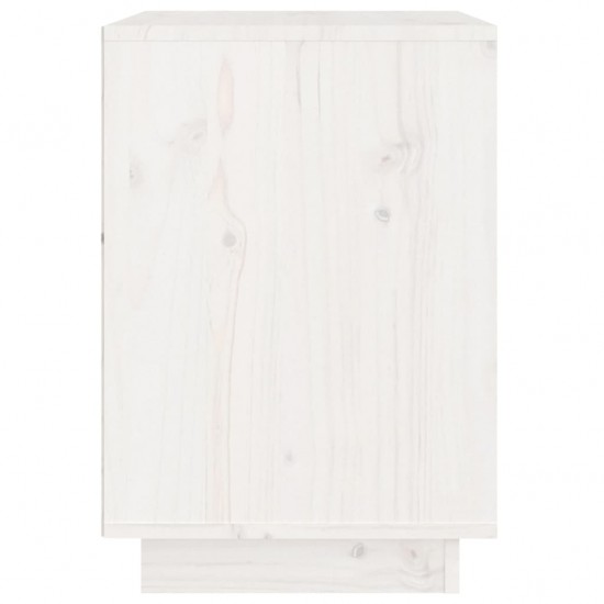 Naktinė spintelė, balta, 40x35x50cm, pušies medienos masyvas