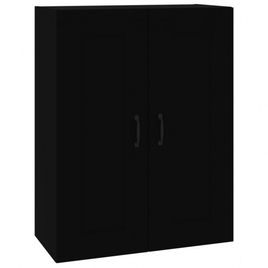 Pakabinama sieninė spintelė, juodos spalvos, 69,5x32,5x90cm