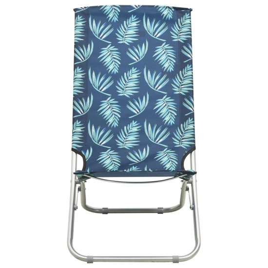 Sulankstomos paplūdimio kėdės, 2vnt., audinys, su lapais