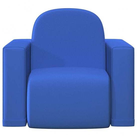 2-1 vaikiška sofa, mėlyna, dirbtinė oda