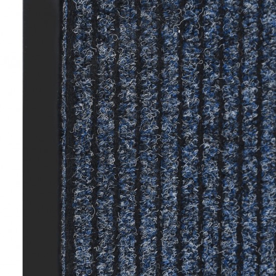 Durų kilimėlis, mėlynos spalvos, 80x120cm, dryžuotas