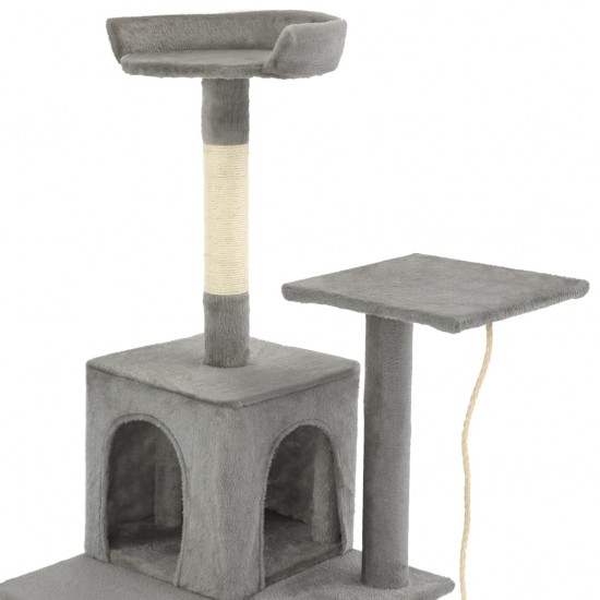 Draskyklė katėms su stovais iš sizalio, 120cm, pilka