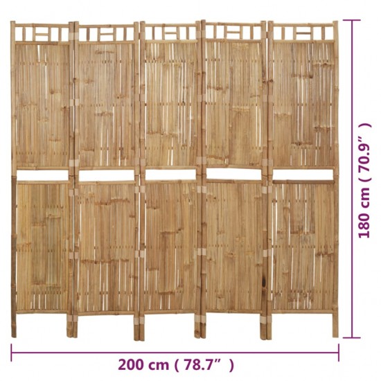 Kambario pertvara, 5 dalių, 200x180cm, bambukas