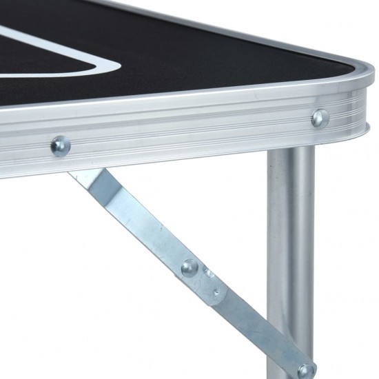 Beer Pong žaidimo stalas, juodas, 240 cm, sulankstomas