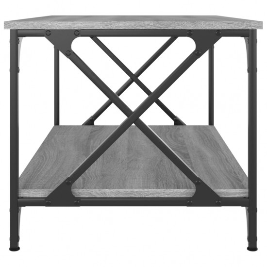 Kavos staliukas, pilkas ąžuolo, 80x50x45cm, mediena ir geležis