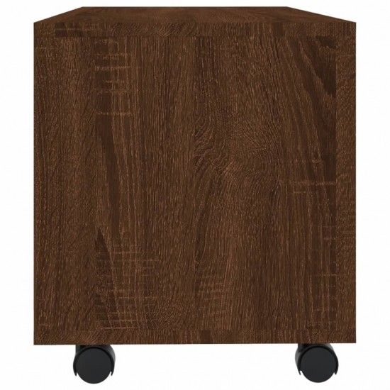 TV spintelė su ratukais, ruda ąžuolo, 90x35x35cm, mediena