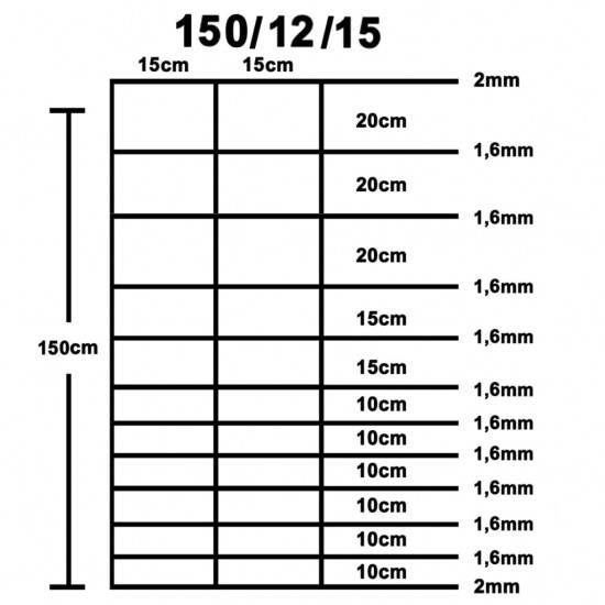 Sodo tvora, sidabrinė, 150cm, galvanizuotas plienas, 50m