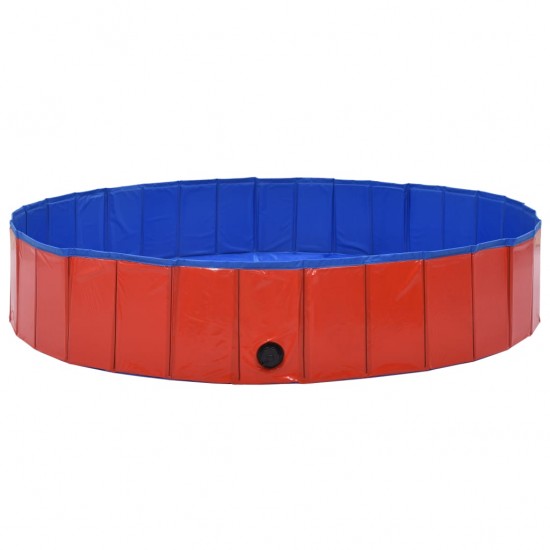 Sulankstomas baseinas šunims, raudonos spalvos, 160x30cm, PVC