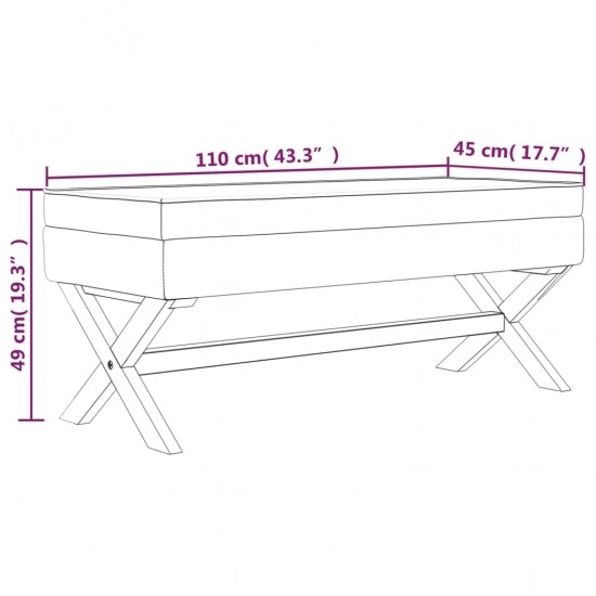 Daiktadėžė-taburetė, smėlio spalvos, 110x45x49cm, linas