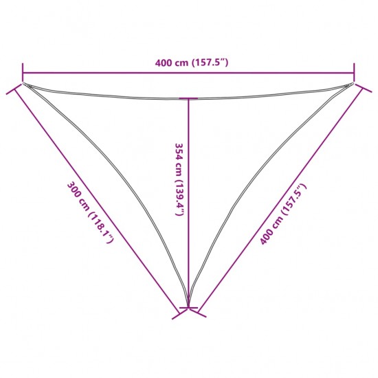 Uždanga nuo saulės, kreminė, 3x4x4m, oksfordo audinys, trikampė