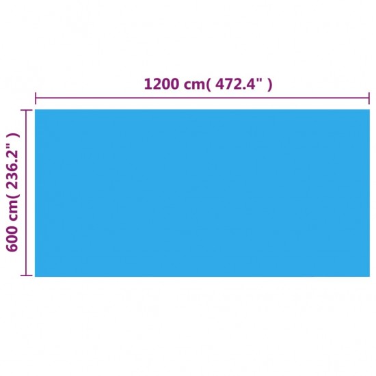 Baseino uždangalas, mėlynas, 1200x600cm, PE, stačiakampis