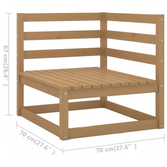 Keturvietė sodo sofa, medaus rudos spalvos, pušies masyvas