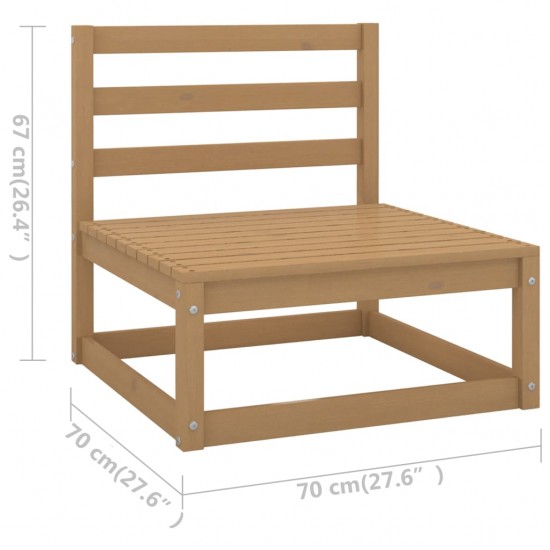 Trivietė sodo sofa, medaus rudos spalvos, pušies masyvas