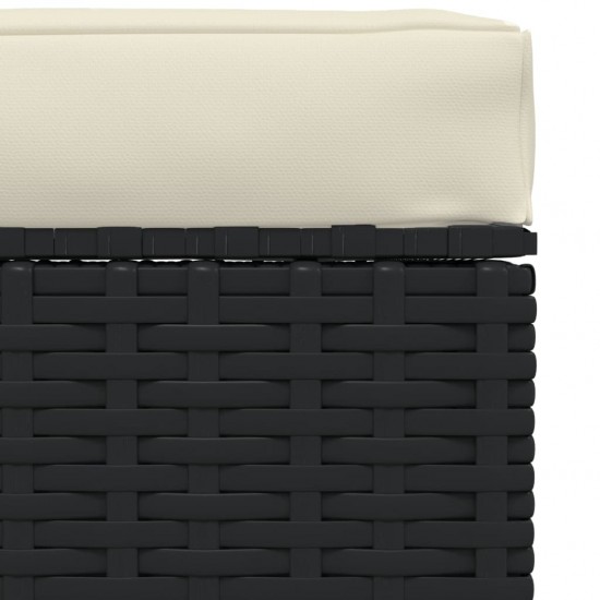 Sodo pakoja su pagalvėle, juoda, 70x70x30cm, poliratanas