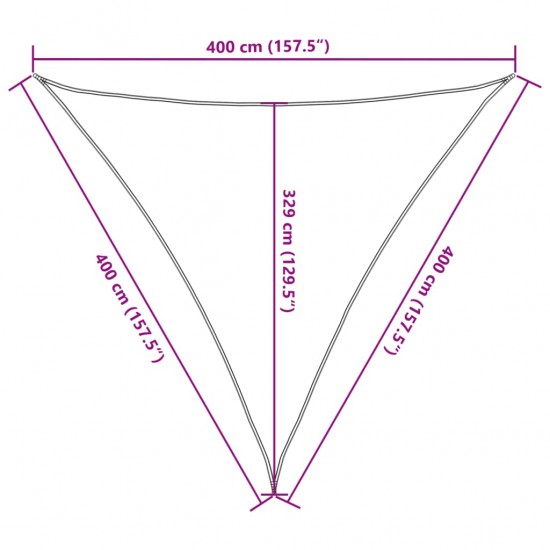 Uždanga nuo saulės, raudonos spalvos, 4x4x4m, HDPE, 160g/m²