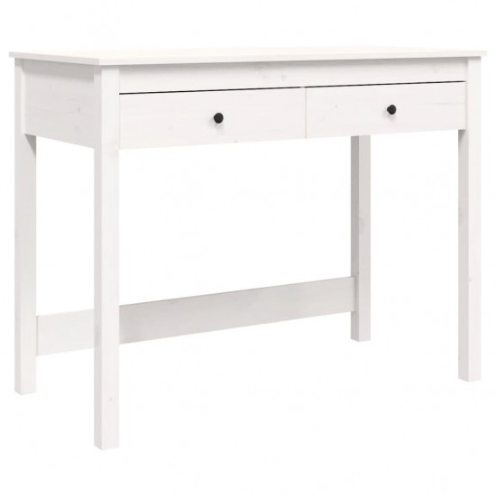 Rašomasis stalas su stalčiais, baltas, 100x50x78cm, pušis