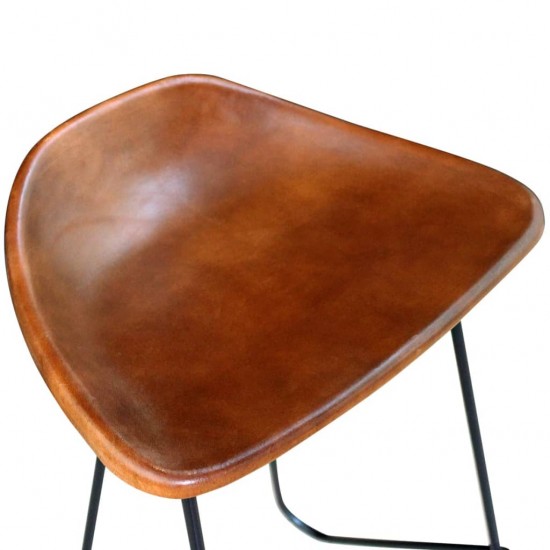 Baro kėdės, 4vnt., rudos spalvos, tikra oda