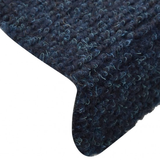Lipnūs laiptų kilimėliai, 15vnt., tamsiai mėlyni, 65x21x4cm