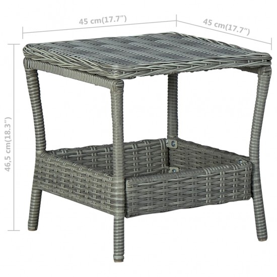Sodo staliukas, šviesiai pilkas, 45x45x46,5cm, poliratanas