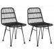Sodo kėdės, 2vnt., juodos spalvos, 48x62x84cm, PE ratanas