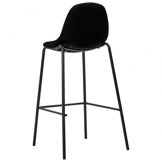 Baro kėdės, 2 vnt., juodos spalvos, audinys