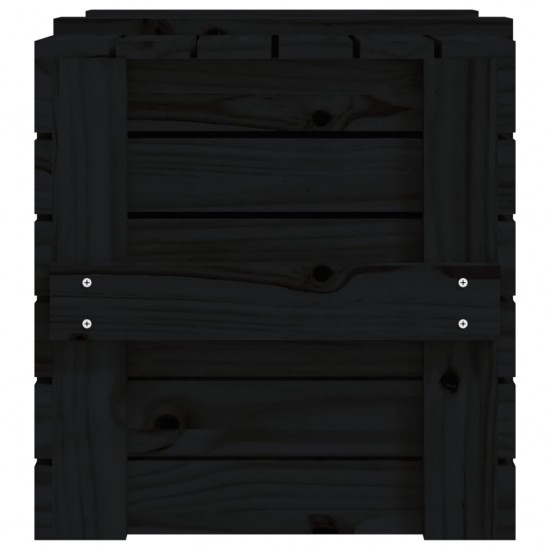 Daiktadėžė, juoda, 58x40,5x42cm, pušies medienos masyvas