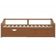 Trivietė lova su stalčiais, medaus ruda, 90x200cm, pušis